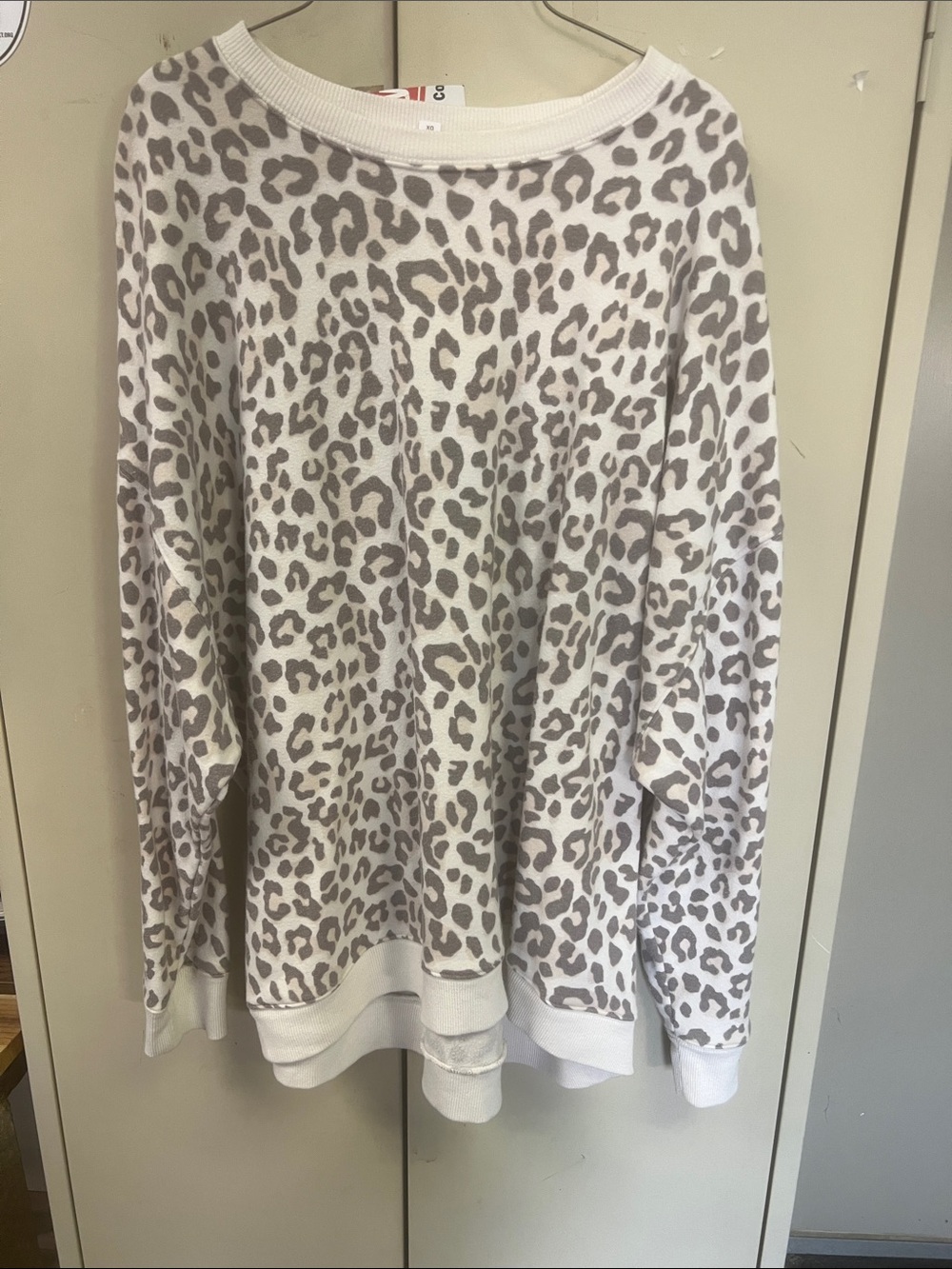 Animal Print Lightweight Pullover Sweater - Taupe on Cream